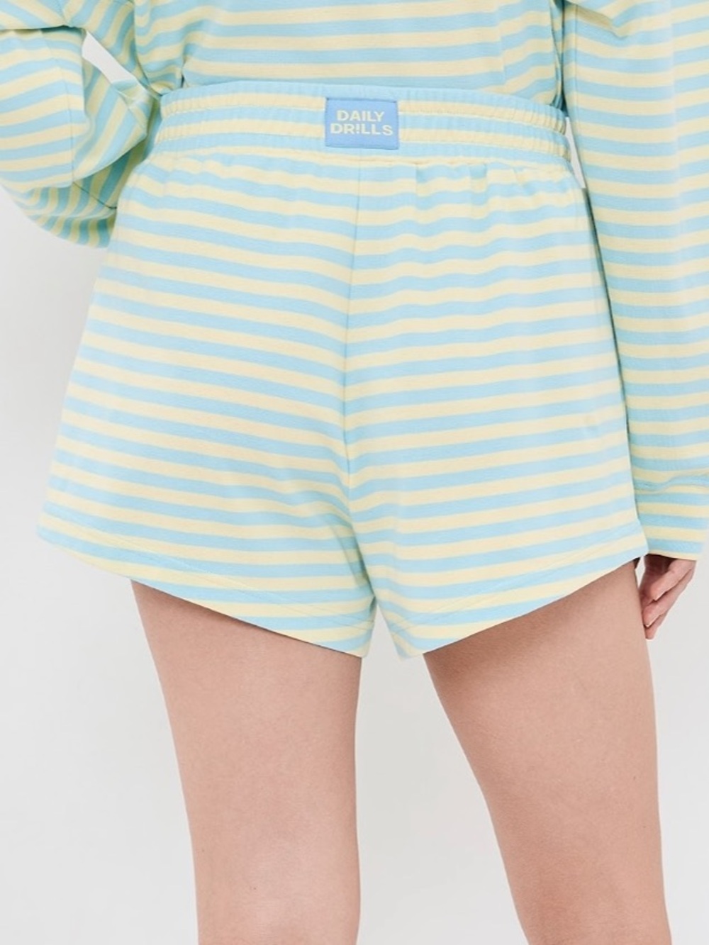 Daily Drills Women's Striped Shorts - Lemonade - Picture 2 of 4